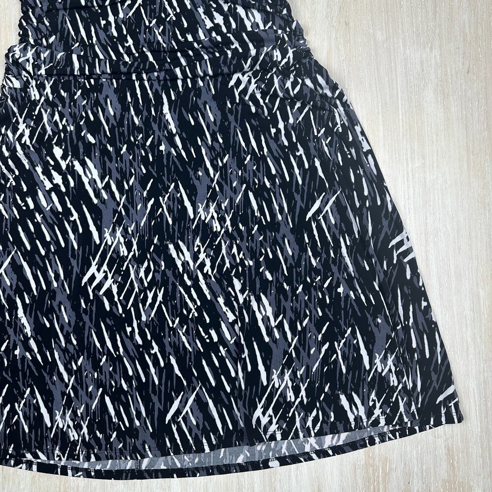 Nine West Abstract Monochrome V-Neck Sleeveless Stretch Classic Casual Dress 12 - Picture 3 of 14